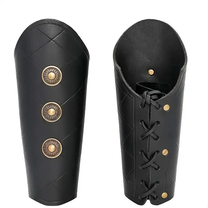 Leather Bracer with Medallions