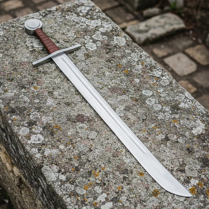 Steel Falchion Functional with Leather Frog