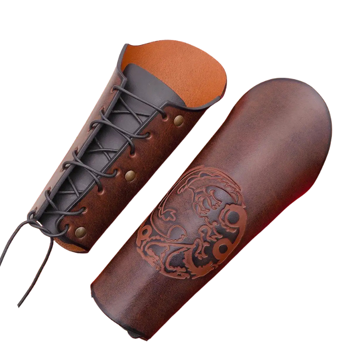 Leather Viking Bracer Jelling Style Dragon Embossing
