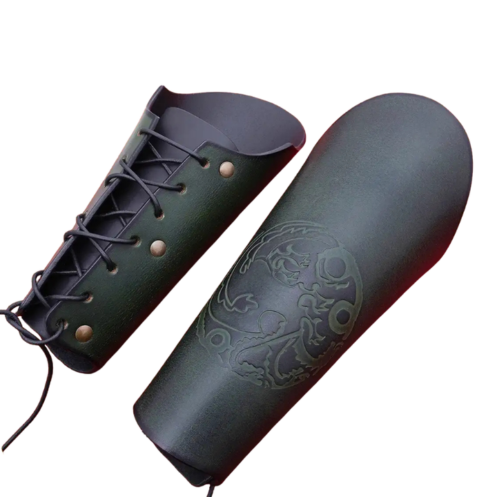 Leather Viking Bracer Jelling Style Dragon Embossing