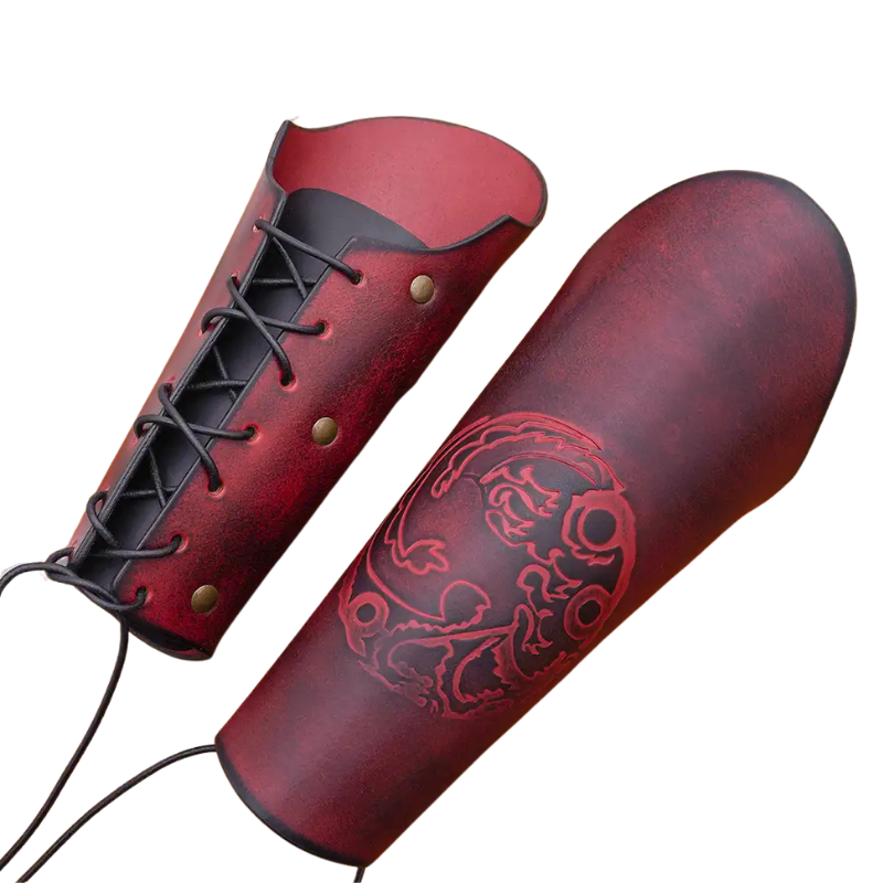 Leather Viking Bracer Jelling Style Dragon Embossing