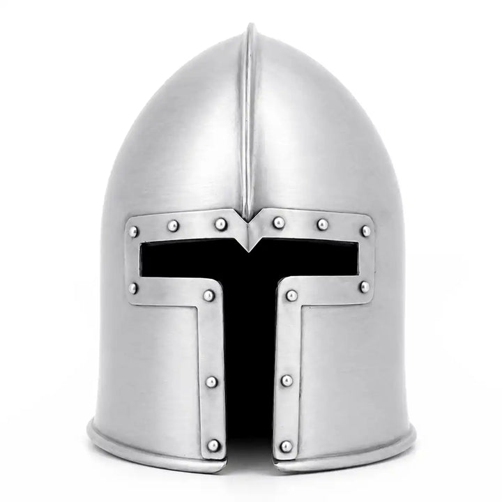 Steel 15th Century Italian Barbute T Face Opening