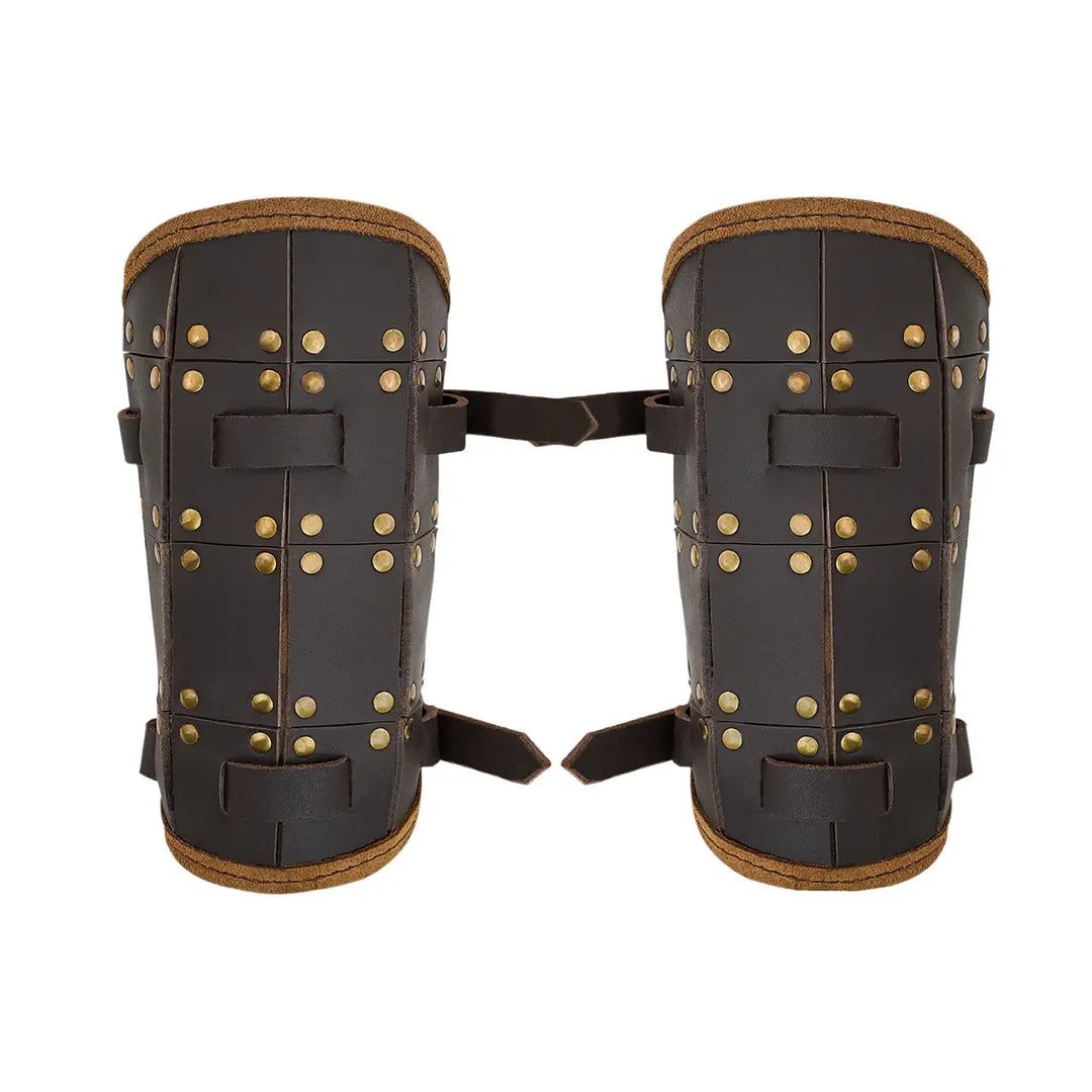 Suede Leather Bracer with 4 Patch Pattern Rivets