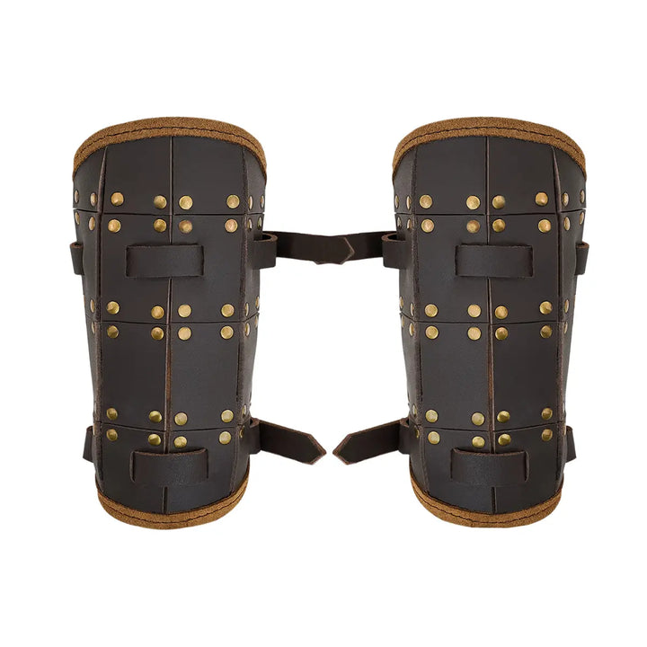 Suede Leather Bracer with 4 Patch Pattern Rivets