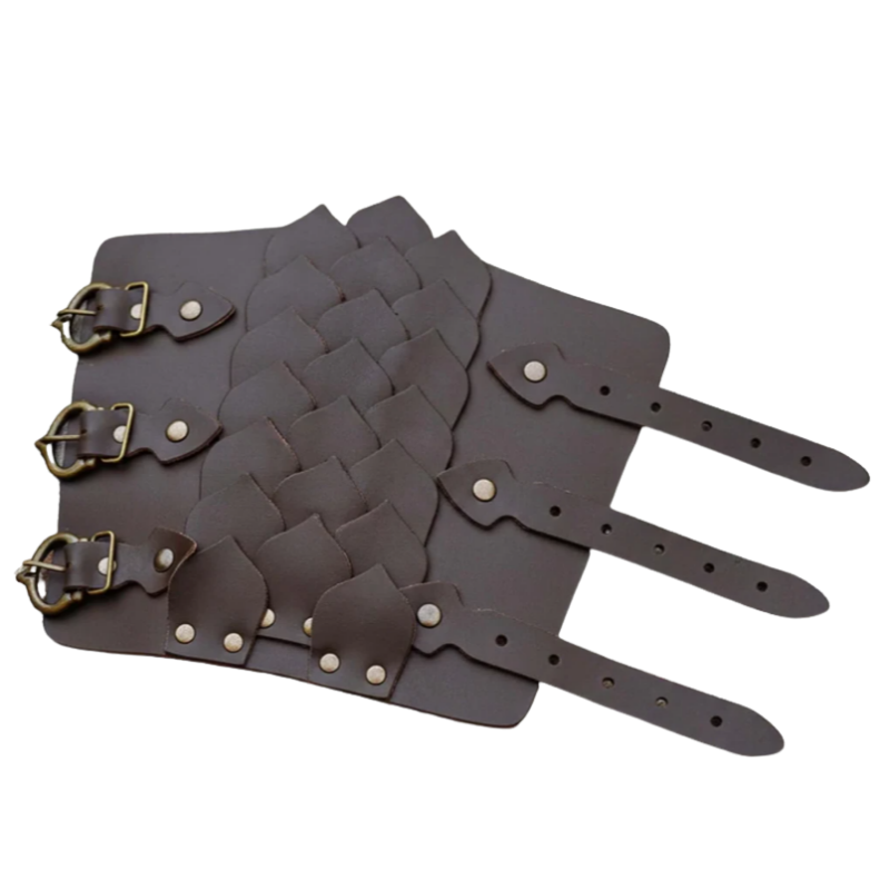Leather Bracer with Layered Scale Pattern