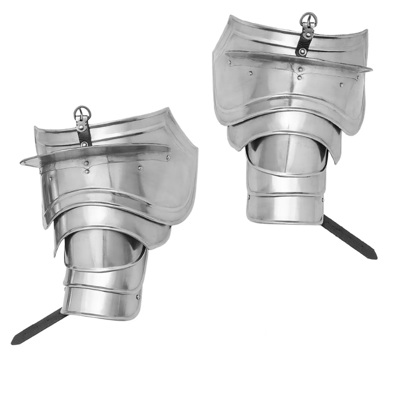 Medieval Fantasy Pauldron with Large Guard Break and Border Fluting